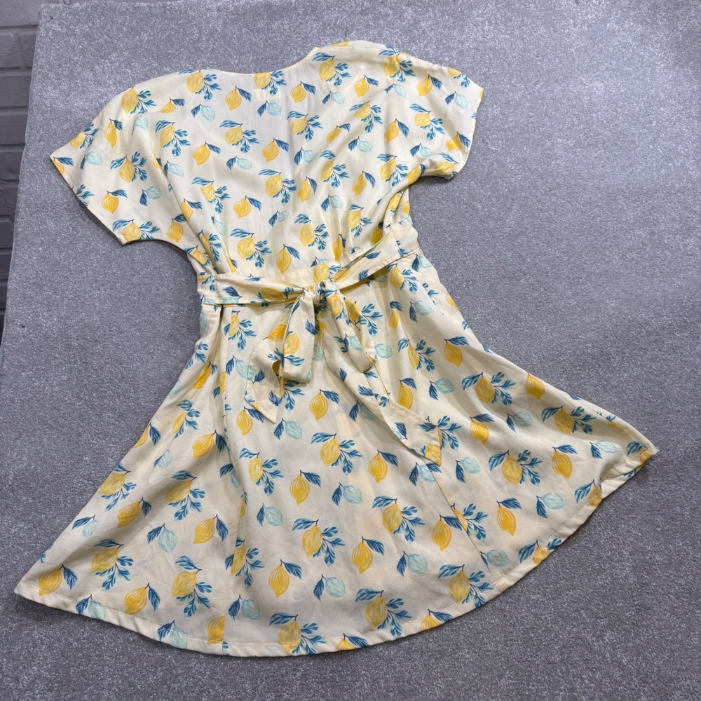 Marine Layer Camila Lemon Mini Dress Butter Yellow Button XL Hemmed Babydoll - Picture 9 of 16